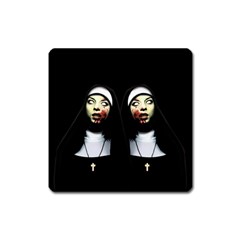 Horror Nuns Square Magnet by Valentinaart