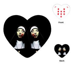 Horror Nuns Playing Cards (heart)  by Valentinaart