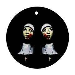 Horror Nuns Round Ornament (two Sides) by Valentinaart