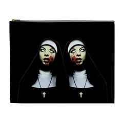 Horror Nuns Cosmetic Bag (xl) by Valentinaart