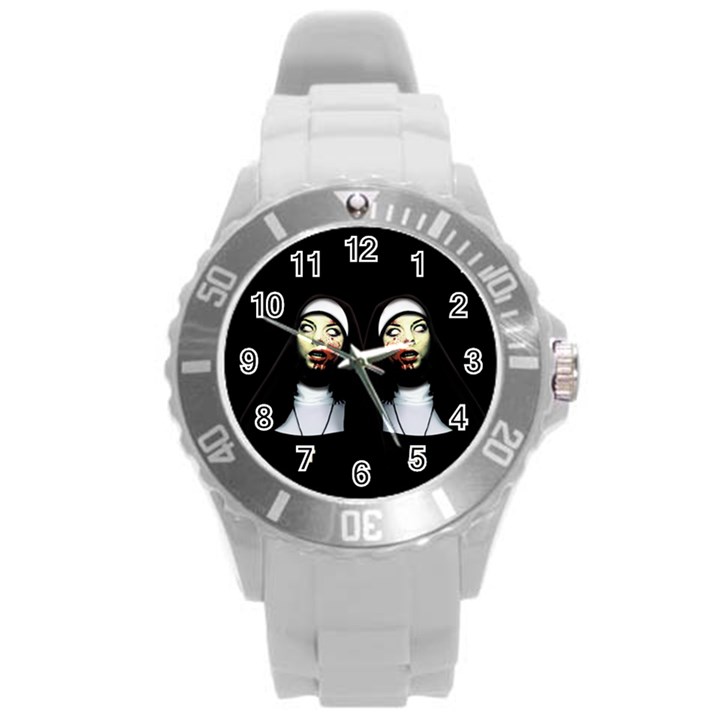 Horror nuns Round Plastic Sport Watch (L)