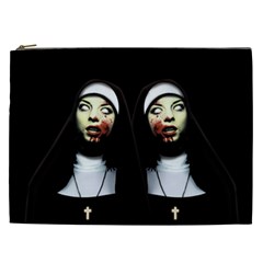 Horror Nuns Cosmetic Bag (xxl)  by Valentinaart