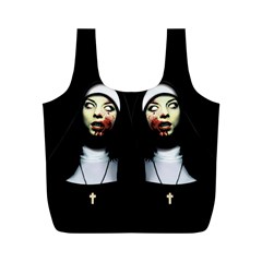 Horror Nuns Full Print Recycle Bags (m)  by Valentinaart