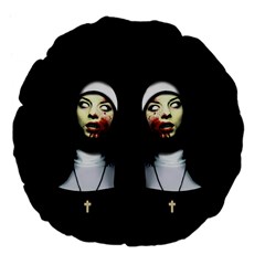 Horror Nuns Large 18  Premium Flano Round Cushions by Valentinaart