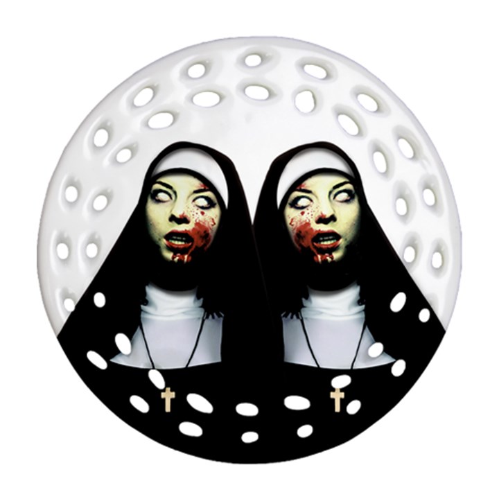 Horror nuns Round Filigree Ornament (Two Sides)