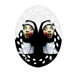 Horror nuns Oval Filigree Ornament (Two Sides)