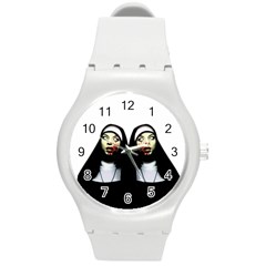 Horror nuns Round Plastic Sport Watch (M)