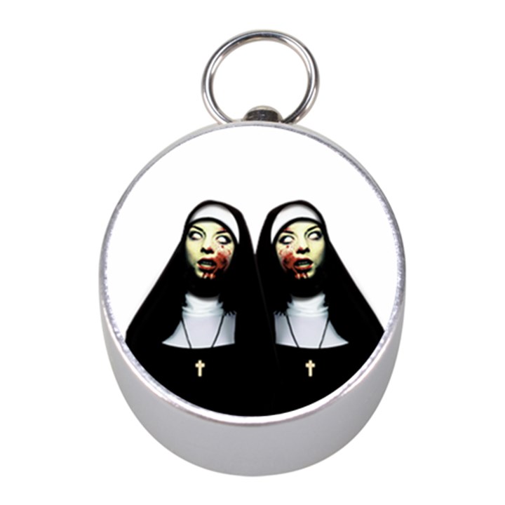 Horror nuns Mini Silver Compasses