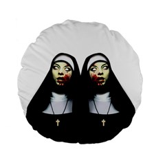 Horror nuns Standard 15  Premium Flano Round Cushions