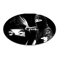 Ninja Oval Magnet by Valentinaart