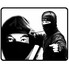 Ninja Double Sided Fleece Blanket (medium)  by Valentinaart