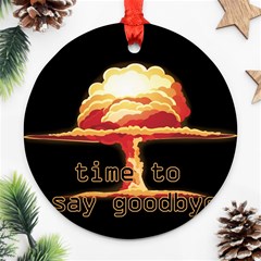 Nuclear Explosion Ornament (round) by Valentinaart