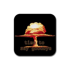 Nuclear Explosion Rubber Coaster (square)  by Valentinaart