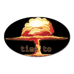 Nuclear Explosion Oval Magnet by Valentinaart