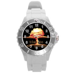 Nuclear Explosion Round Plastic Sport Watch (l) by Valentinaart