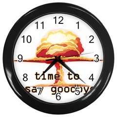 Nuclear Explosion Wall Clocks (black) by Valentinaart