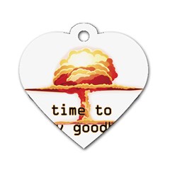 Nuclear Explosion Dog Tag Heart (one Side) by Valentinaart