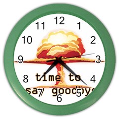 Nuclear Explosion Color Wall Clocks by Valentinaart