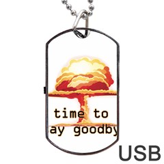 Nuclear Explosion Dog Tag Usb Flash (two Sides) by Valentinaart