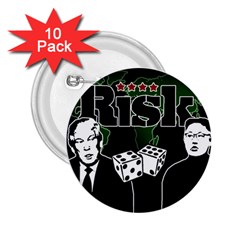 Nuclear Explosion Trump And Kim Jong 2 25  Buttons (10 Pack)  by Valentinaart