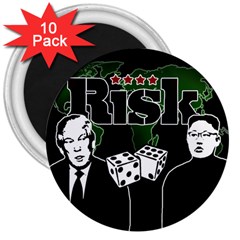 Nuclear Explosion Trump And Kim Jong 3  Magnets (10 Pack)  by Valentinaart