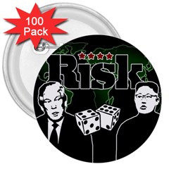 Nuclear Explosion Trump And Kim Jong 3  Buttons (100 Pack)  by Valentinaart