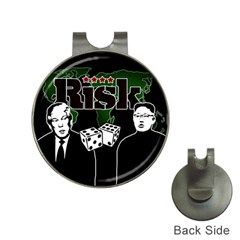 Nuclear Explosion Trump And Kim Jong Hat Clips With Golf Markers by Valentinaart