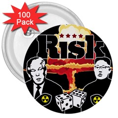 Nuclear Explosion Trump And Kim Jong 3  Buttons (100 Pack) 