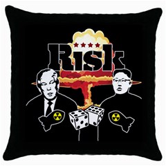 Nuclear Explosion Trump And Kim Jong Throw Pillow Case (black) by Valentinaart