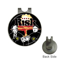 Nuclear Explosion Trump And Kim Jong Hat Clips With Golf Markers by Valentinaart