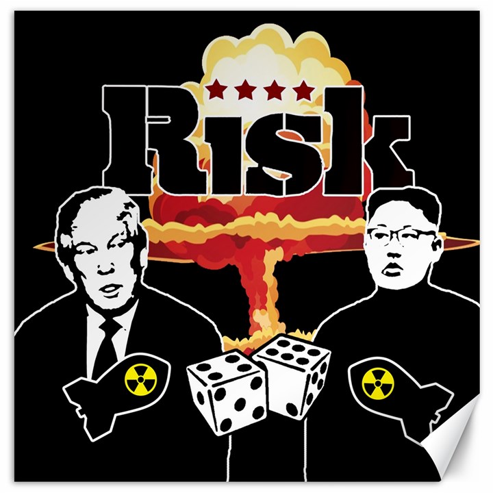 Nuclear Explosion Trump and Kim Jong Canvas 20  x 20  