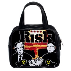 Nuclear Explosion Trump And Kim Jong Classic Handbags (2 Sides) by Valentinaart