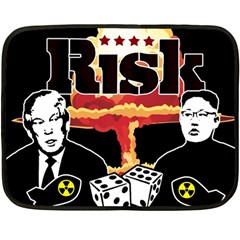 Nuclear Explosion Trump And Kim Jong Double Sided Fleece Blanket (mini)  by Valentinaart