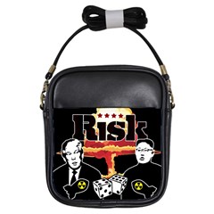 Nuclear Explosion Trump And Kim Jong Girls Sling Bags by Valentinaart