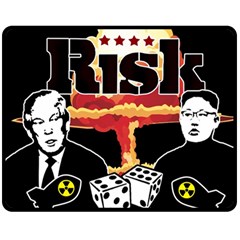 Nuclear Explosion Trump And Kim Jong Fleece Blanket (medium)  by Valentinaart