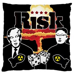 Nuclear Explosion Trump And Kim Jong Large Cushion Case (two Sides) by Valentinaart