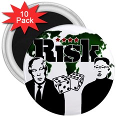 Nuclear Explosion Trump And Kim Jong 3  Magnets (10 Pack)  by Valentinaart