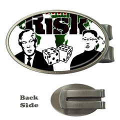 Nuclear Explosion Trump And Kim Jong Money Clips (oval)  by Valentinaart