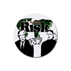 Nuclear Explosion Trump And Kim Jong Rubber Round Coaster (4 Pack) 