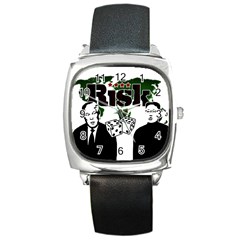 Nuclear Explosion Trump And Kim Jong Square Metal Watch by Valentinaart