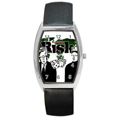 Nuclear Explosion Trump And Kim Jong Barrel Style Metal Watch by Valentinaart