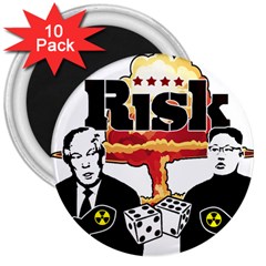 Nuclear Explosion Trump And Kim Jong 3  Magnets (10 Pack)  by Valentinaart