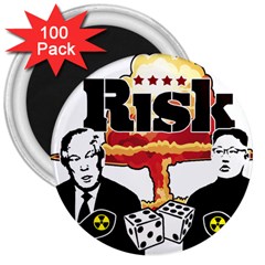 Nuclear Explosion Trump And Kim Jong 3  Magnets (100 Pack)