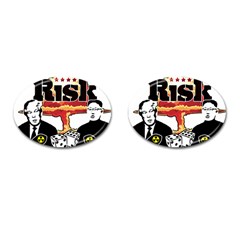 Nuclear Explosion Trump And Kim Jong Cufflinks (oval)