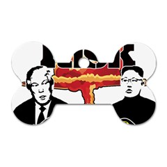 Nuclear Explosion Trump And Kim Jong Dog Tag Bone (one Side) by Valentinaart