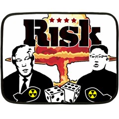 Nuclear Explosion Trump And Kim Jong Double Sided Fleece Blanket (mini)  by Valentinaart