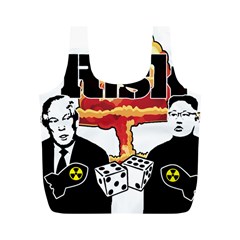 Nuclear Explosion Trump And Kim Jong Full Print Recycle Bags (m)  by Valentinaart