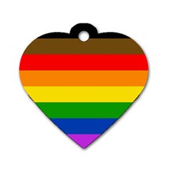 Philadelphia Pride Flag Dog Tag Heart (one Side) by Valentinaart