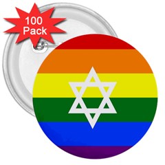 Gay Pride Israel Flag 3  Buttons (100 Pack)  by Valentinaart