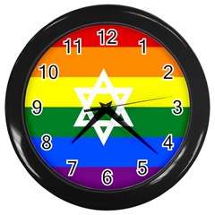 Gay Pride Israel Flag Wall Clocks (black)